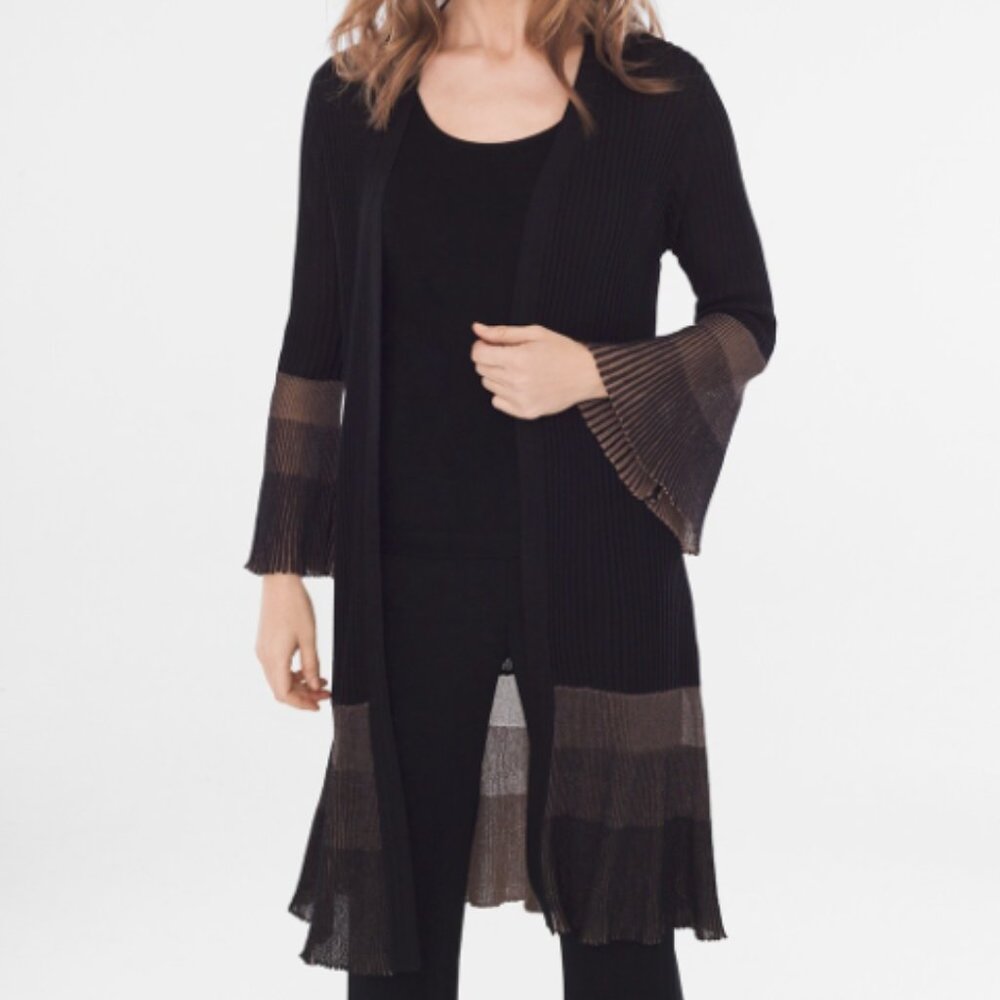NWT Chico's Travelers Collection Pleat-Detail Wrinkle Free Cardigan‎ Sz 0/S
